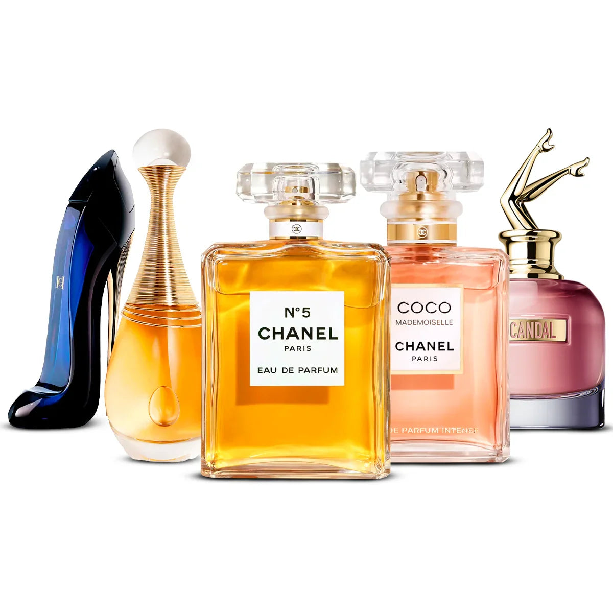 Set di 5 profumi | Good Girl + J'adore + Chanel N°5 + Coco Mademoiselle + Scandal
