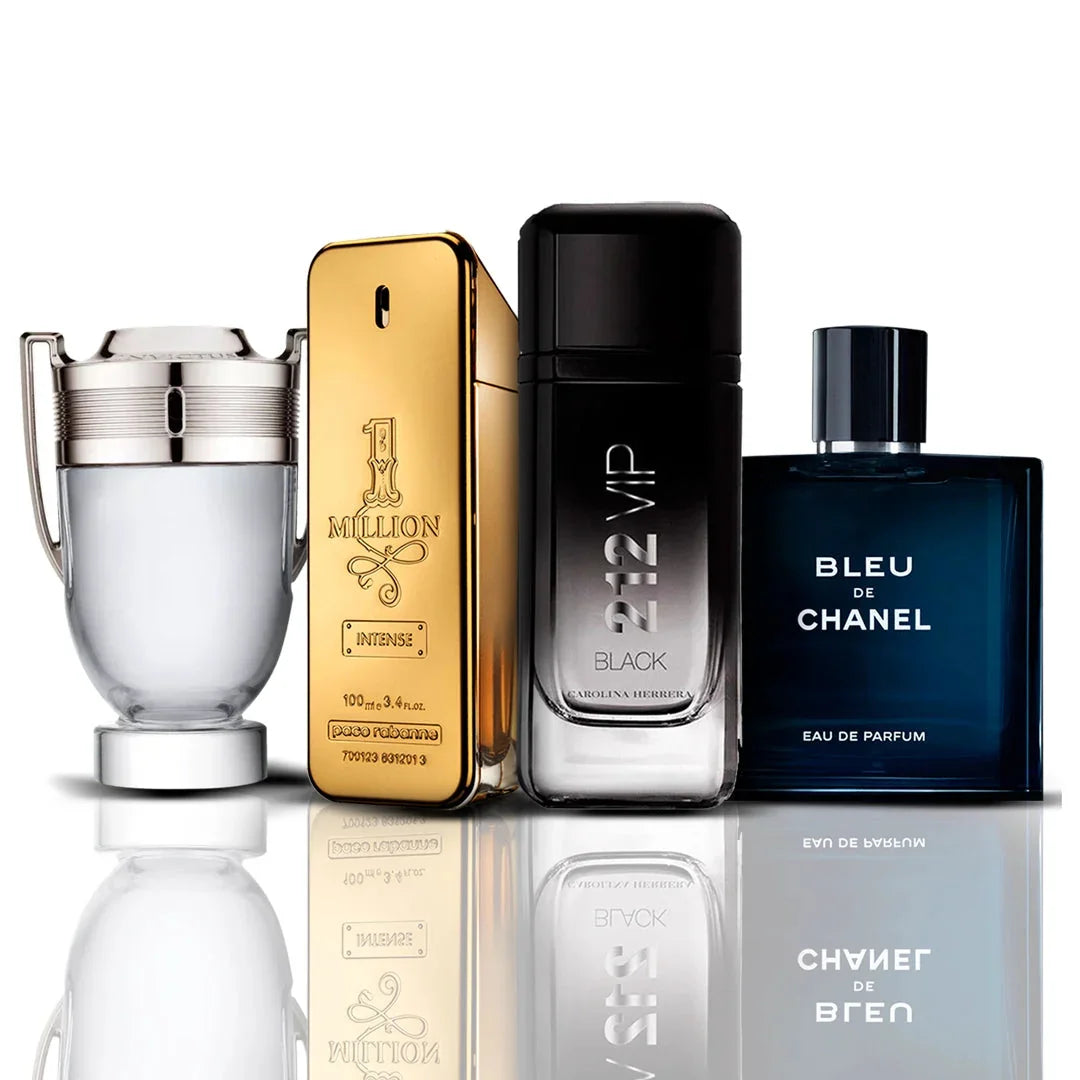 Set di 4 profumi  | Invictus + 1 Million + 212 VIP Black + Bleu de Chanel